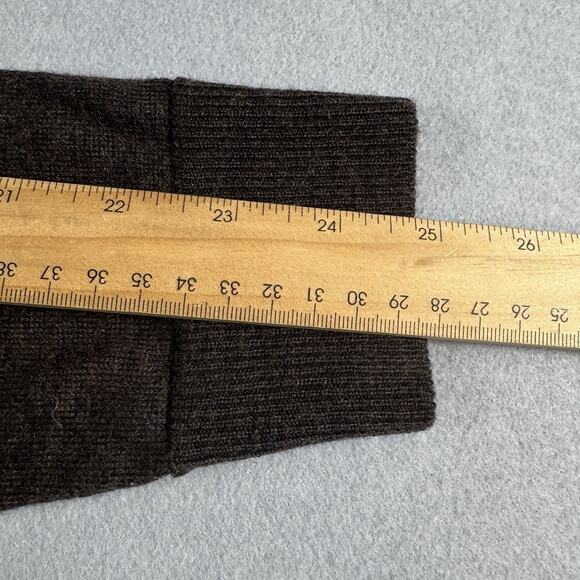 Merino Wool Sweater Women Med Brown Textured V-Neck Knit Top Y2K 90s Era Classic - Picture 14 of 15